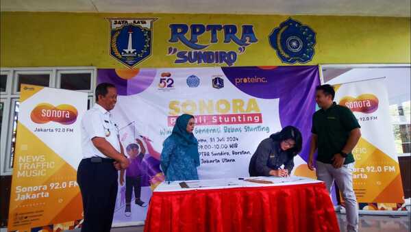 Kolaborasi Turunkan Stunting Pemkot Jakarta Utara, Radio Sonora dan Proteinc Tandatangani MoU